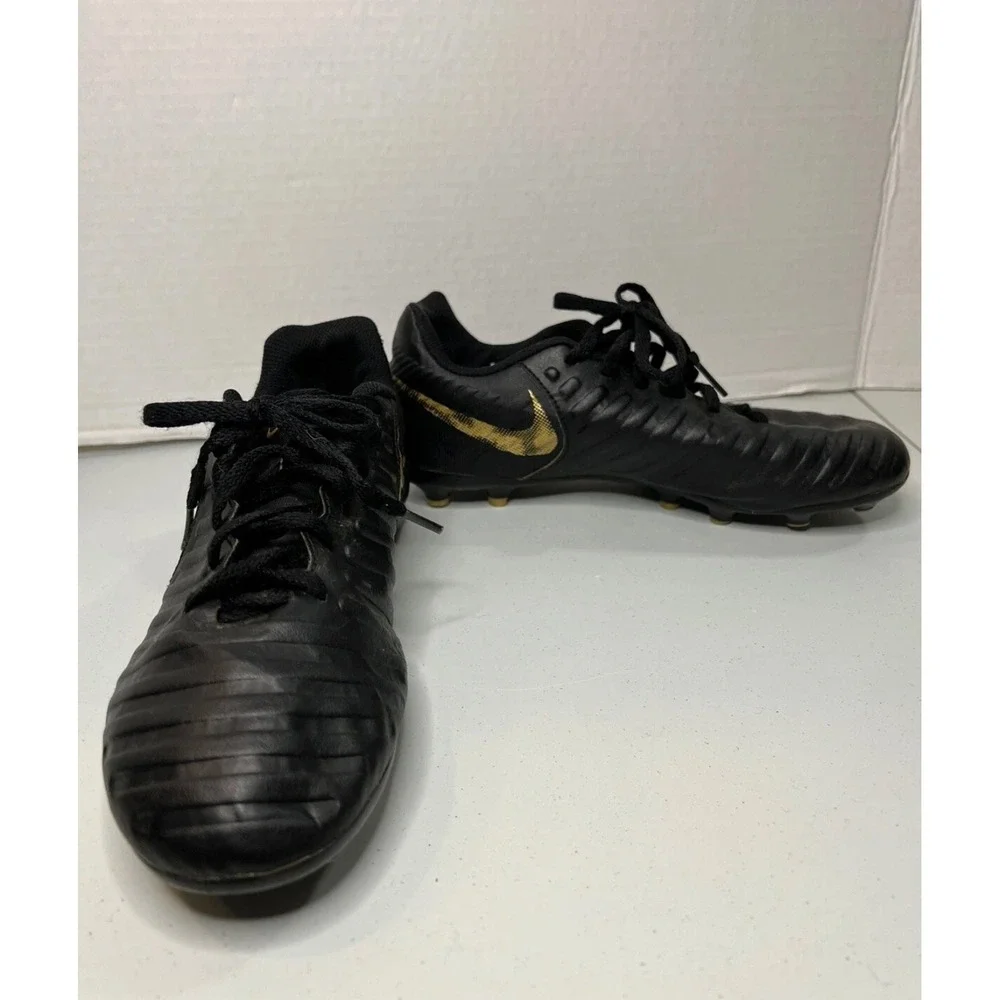 Nike Tiempo Legend 7 Kids Soccer Cleats Black Gold Size 4